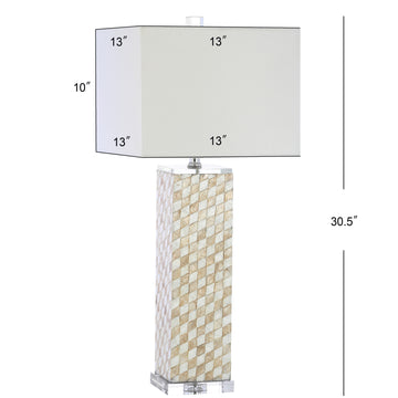 Daniel 30.5" Seashell/Crystal LED Table Lamp - JONATHAN Y